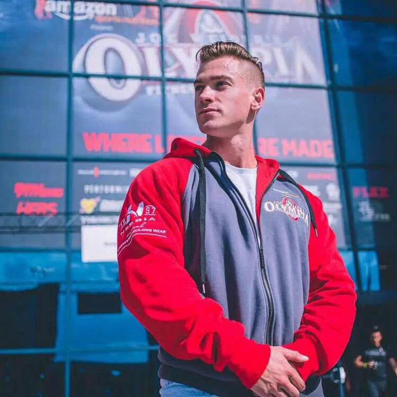 2019 new OLYMPIA Mens zipper Hoodies Fashion Casual male gyms fitness Bodybuilding cotton Sweatshirt sportswear Brand top coat