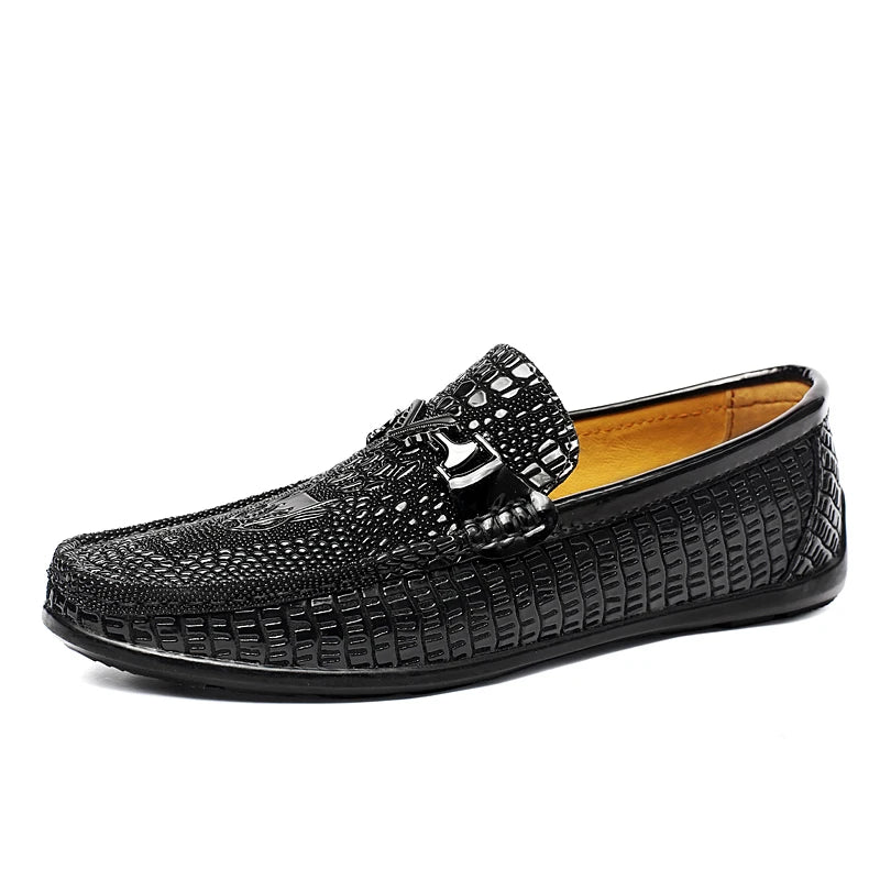 Trendy Brand Men's Genuine Leather Shoes Luxurious Banquet Dress Shoes Men's Low Top Loafers Casual Walking Shoes Big Size:36-47