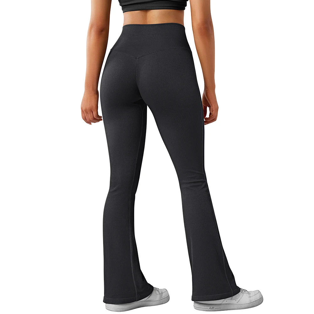 Yoga Leggings for Fitness Women Casual Flare Pants High Waist Sports Workout Yoga Pants Gym Tights Flare Leggings Female
