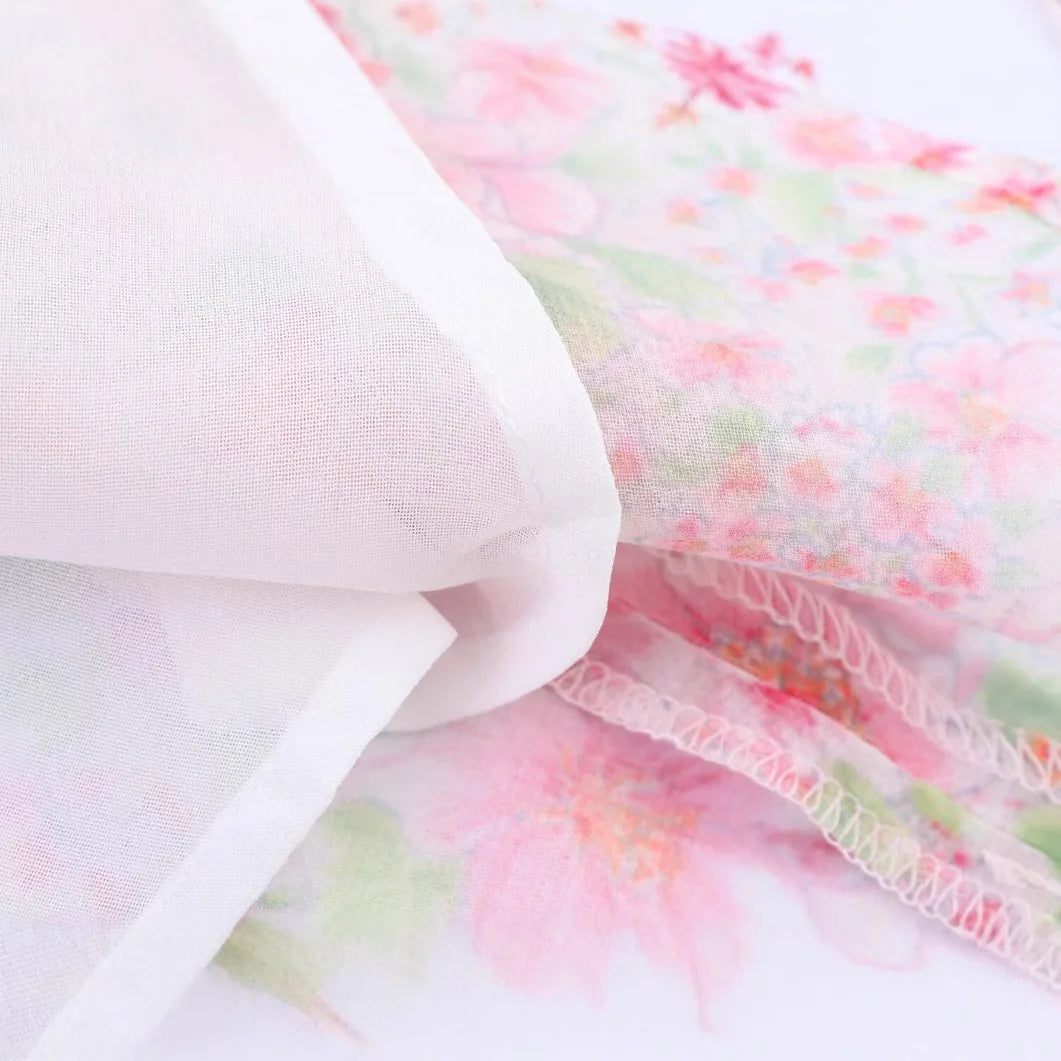ZBZA women's floral print dress Peter Pan collar short sleeves tie A-line mini skirt spring summer new casual chic short skirt