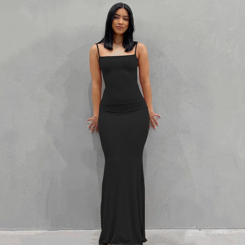 Y2K summer casual style Japanese and Korean casual women's suspender style collarless dress dress