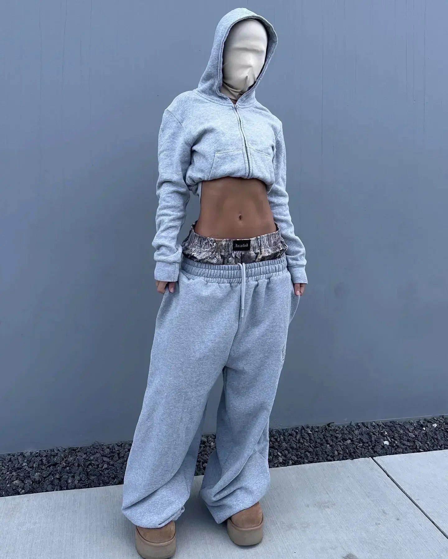 Y2K Retro Leisure Sports Pants Camouflage Embroidered Double Waist Pants Harajuku High Waisted Women Straight Leg Wide Leg Pants