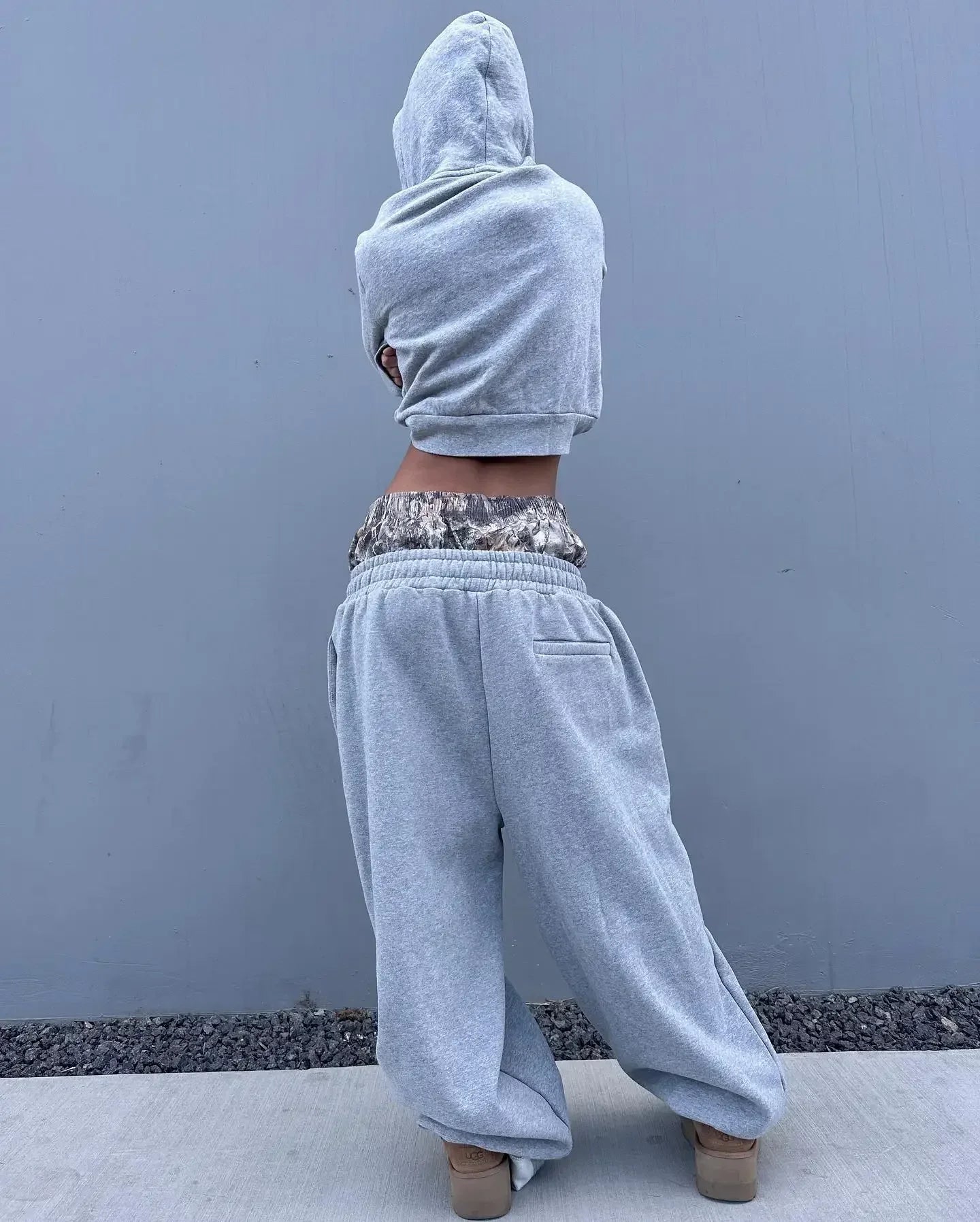 Y2K Retro Leisure Sports Pants Camouflage Embroidered Double Waist Pants Harajuku High Waisted Women Straight Leg Wide Leg Pants