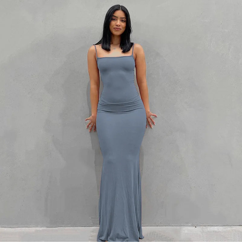 Y2K summer casual style Japanese and Korean casual women's suspender style collarless dress dress