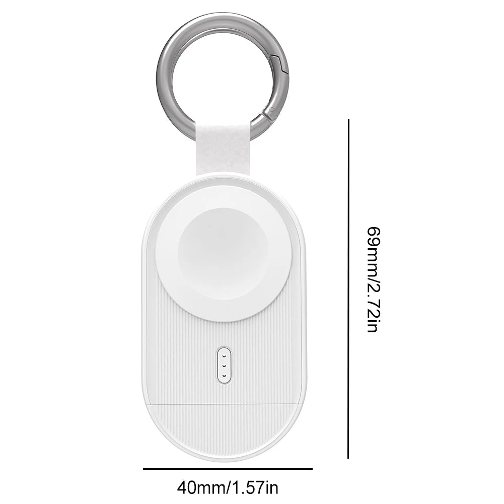 1200mAh Power Bank for IWatch with 3 LED Indicators Travel Cordless Car Charger Keychain for Apple Watch Series 1-9/SE1-2/Ultra