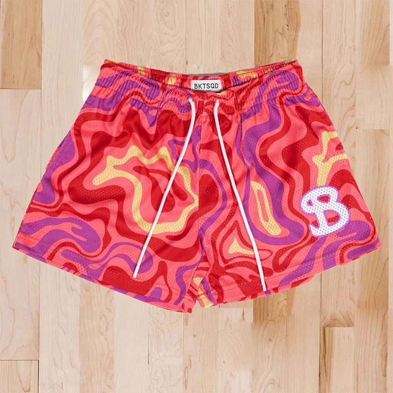 2024 BUCKETSQUAD Summer Mesh Basketball Shorts Men's Quick Drying Loose Sports Shorts Casual Trendy Running Beach Shorts