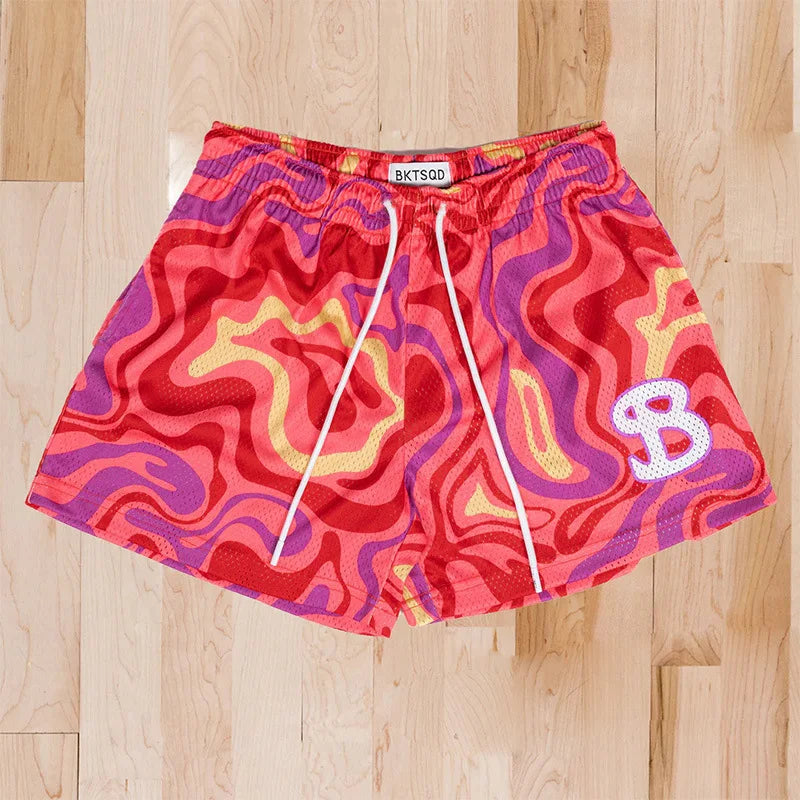 2024 BUCKETSQUAD Summer Mesh Basketball Shorts Men's Quick Drying Loose Sports Shorts Casual Trendy Running Beach Shorts