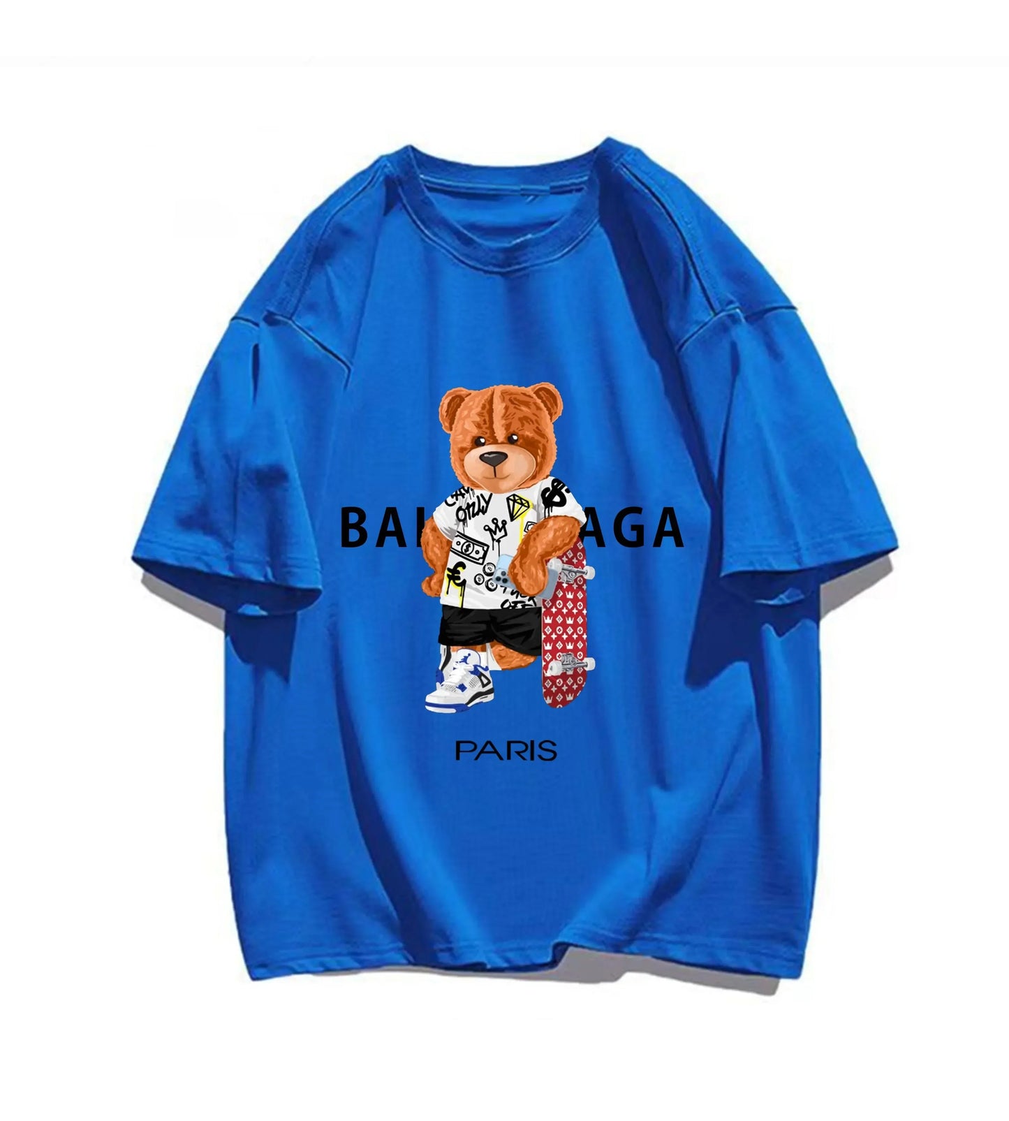 100%Cotton Women's T-Shirt for Women Bear Letter Printing Short Sleeve Summer Top Quality Luxury Brand Tees Female Streetwear