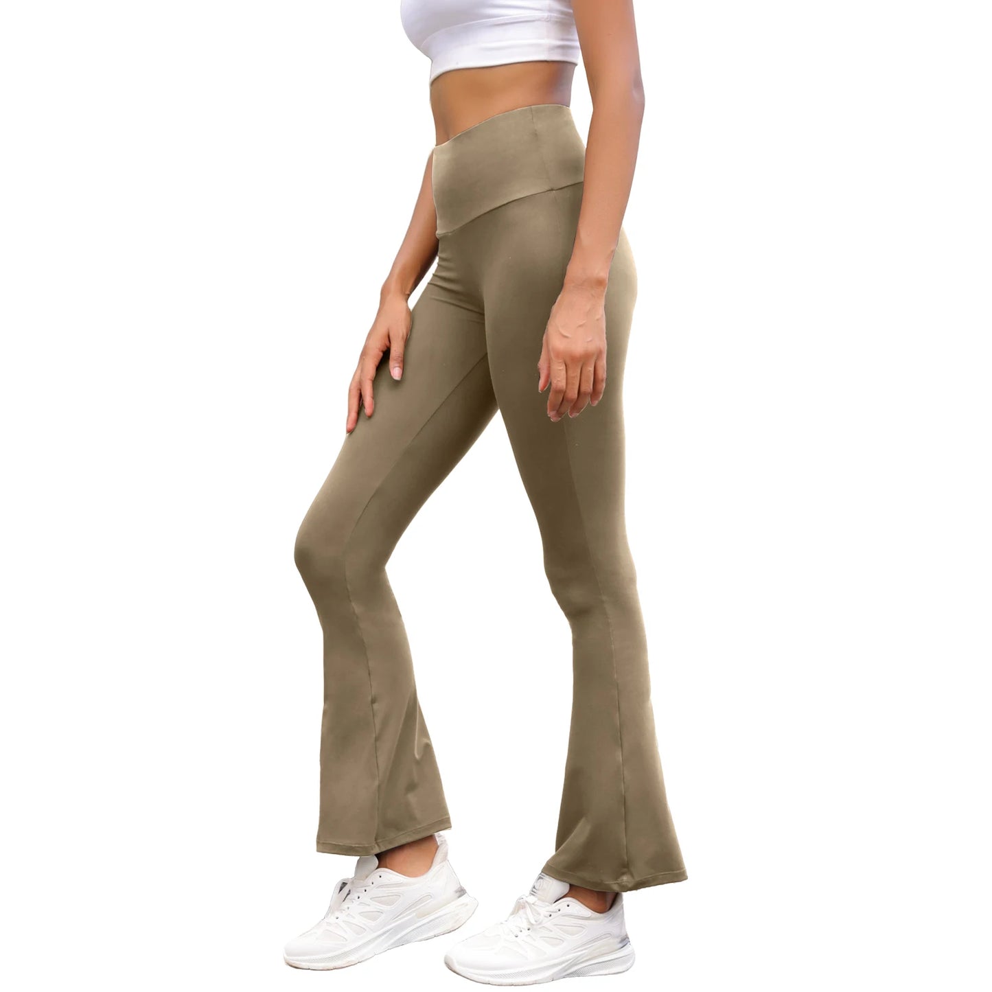Women's Super Soft Flare Pants High Waisted Tummy Control Workout Yoga Push Up Gym Fitness Long Leggings Bell Bottoms