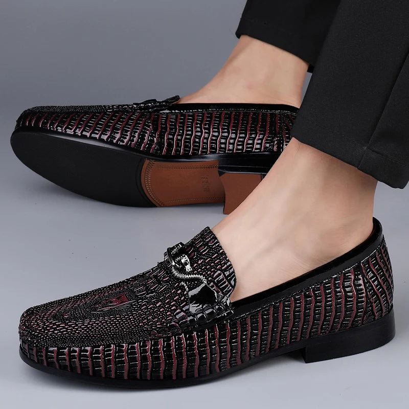 Trendy Brand Men's Genuine Leather Shoes Luxurious Banquet Dress Shoes Men's Low Top Loafers Casual Walking Shoes Big Size:36-47