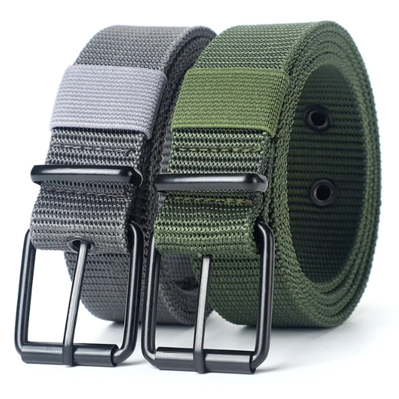 110/120/130cm Men's Belt Canvas Pin Buckle Leather Belt Women's Trendy Belt With Jeans Belt For Men Women Outdoor Sports Belt
