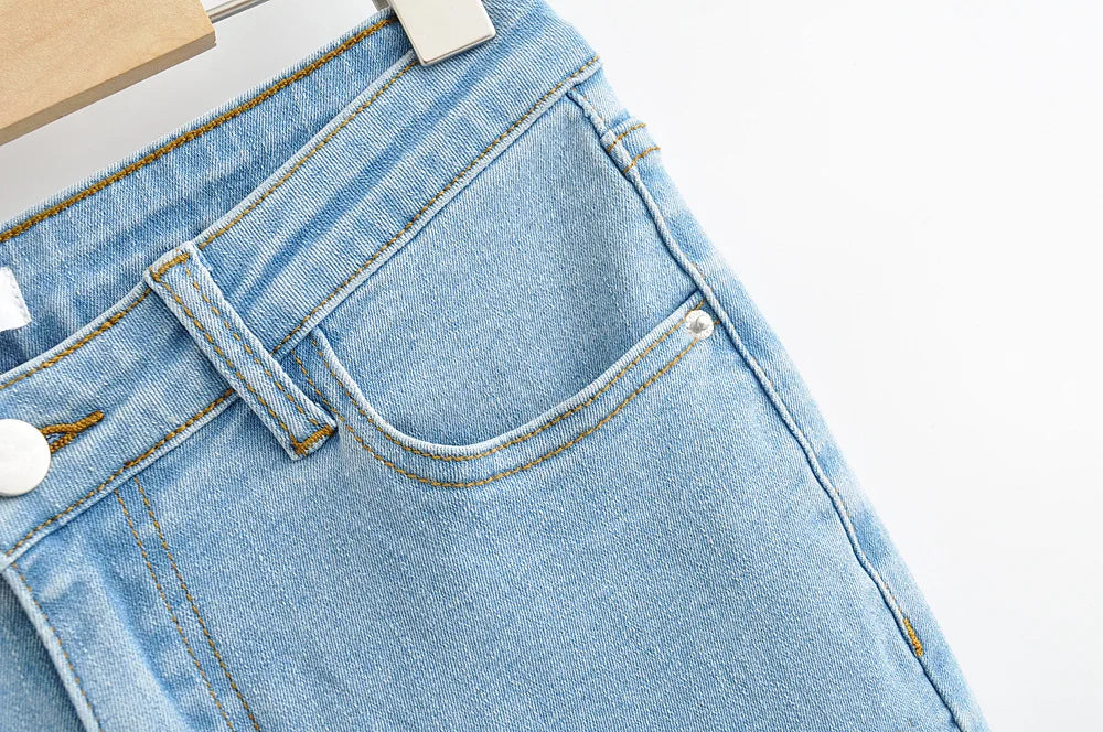 2022 Spring Autumn Sexy Low Waist Floor Length Burr Cuff Flare Jeans Women Vintage Stretch Denim Pants Streetwear Long Trousers