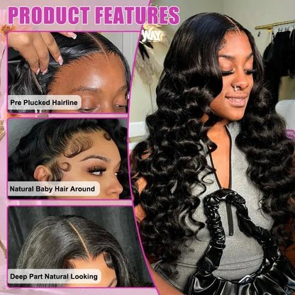 YKB 30 40 Inch 13x6 HD Lace Frontal Curly Wigs Human Hair 13x5 Lace Front Loose Deep Wave Raw Wig Brazilian For Women 200Density