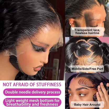 YKB 30 40 Inch 13x6 HD Lace Frontal Curly Wigs Human Hair 13x5 Lace Front Loose Deep Wave Raw Wig Brazilian For Women 200Density