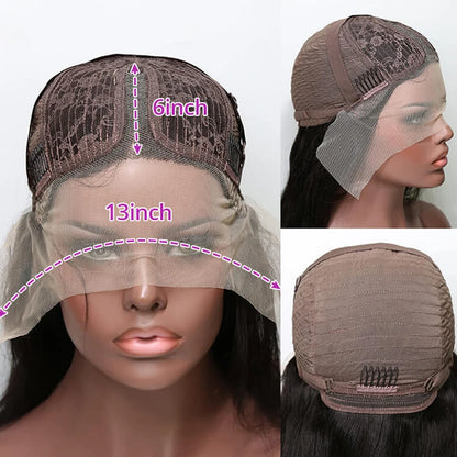 13X5X1 T Lace Front Wig Human Hair Ready To Wear Human Hair Middle Part Lace Frontal Wig Bone Straight Human Hair Wigs