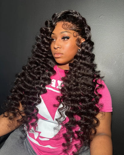 YKB 30 40 Inch 13x6 HD Lace Frontal Curly Wigs Human Hair 13x5 Lace Front Loose Deep Wave Raw Wig Brazilian For Women 200Density