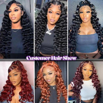 YKB 30 40 Inch 13x6 HD Lace Frontal Curly Wigs Human Hair 13x5 Lace Front Loose Deep Wave Raw Wig Brazilian For Women 200Density