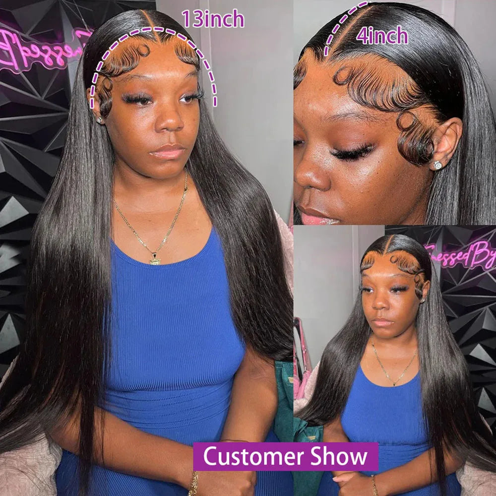 250 Density 360 Full Hd Lace Front Human Hair Wig 13X6 Straight Frontal Wigs For Women Pre Plucked Glueless Wig Ready To Wear