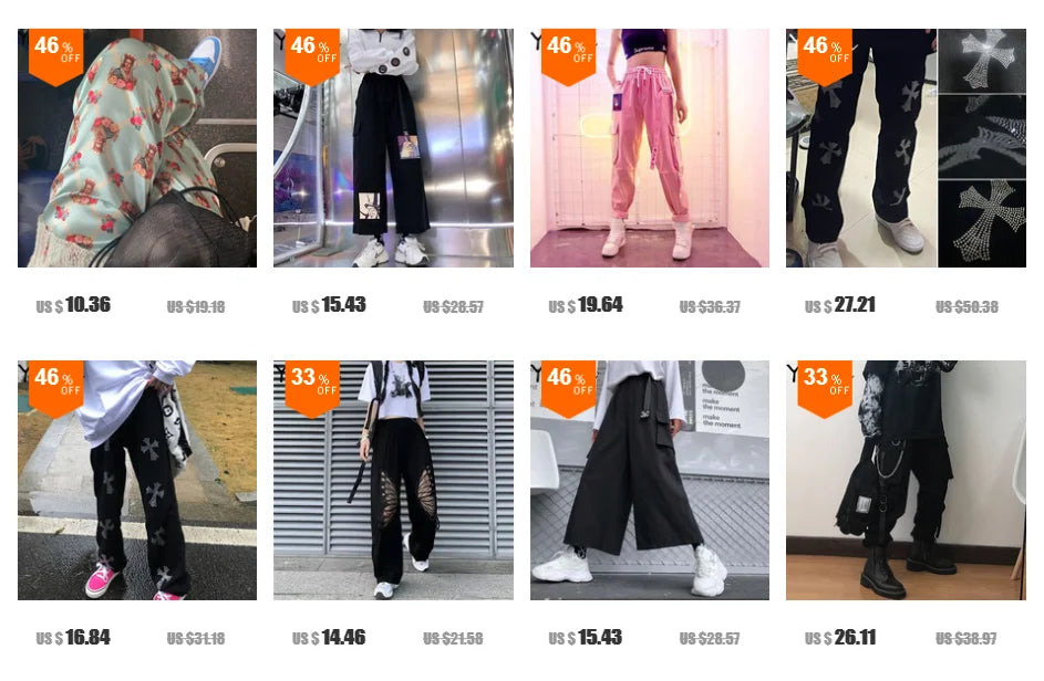 Love Graffiti Wide Leg Pants Women Y2K Elastic High Waist Streetwear Loose Drawstring Jogging Trousers Korean Casual Sweatpants