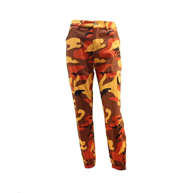 2021 Streetwear Camouflage Pants Hip Hop Cargo Pants Women High Waist Sweatpants Boyfriend Trousers Camo Pants  Pantalon Femme