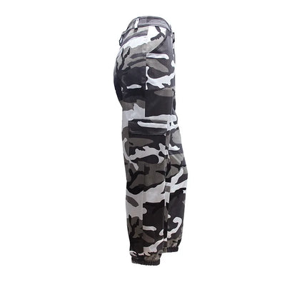 2021 Streetwear Camouflage Pants Hip Hop Cargo Pants Women High Waist Sweatpants Boyfriend Trousers Camo Pants  Pantalon Femme