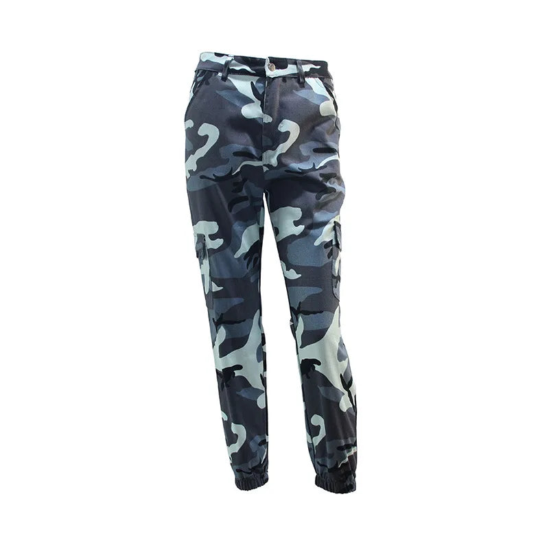 2021 Streetwear Camouflage Pants Hip Hop Cargo Pants Women High Waist Sweatpants Boyfriend Trousers Camo Pants  Pantalon Femme