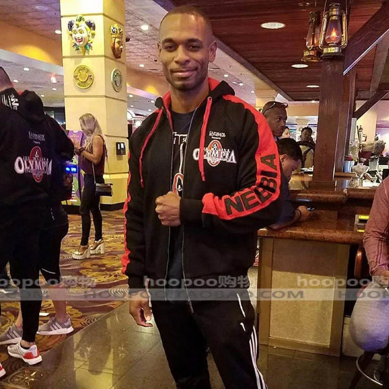 2019 new OLYMPIA Mens zipper Hoodies Fashion Casual male gyms fitness Bodybuilding cotton Sweatshirt sportswear Brand top coat