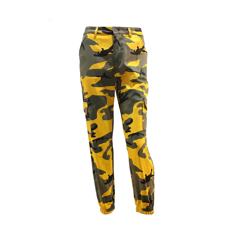 2021 Streetwear Camouflage Pants Hip Hop Cargo Pants Women High Waist Sweatpants Boyfriend Trousers Camo Pants  Pantalon Femme