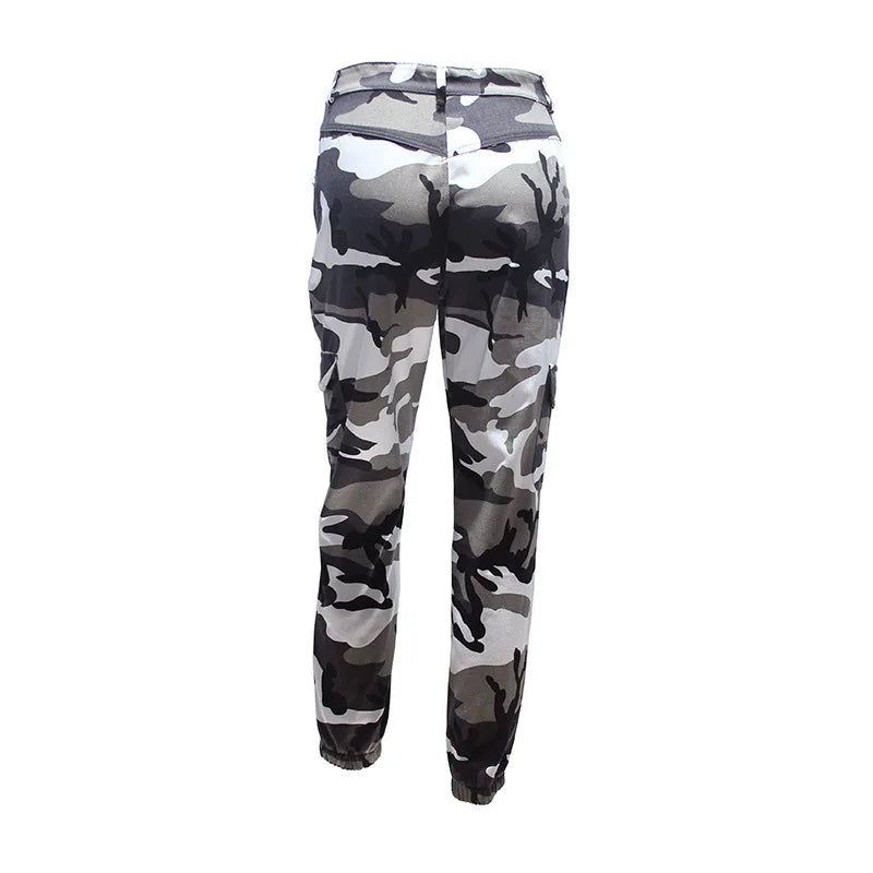 2021 Streetwear Camouflage Pants Hip Hop Cargo Pants Women High Waist Sweatpants Boyfriend Trousers Camo Pants  Pantalon Femme
