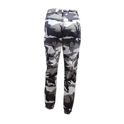 2021 Streetwear Camouflage Pants Hip Hop Cargo Pants Women High Waist Sweatpants Boyfriend Trousers Camo Pants  Pantalon Femme