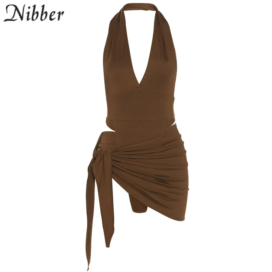 Nibber Sexy Beach Vacation Wear Basic Bikini Bodysuit Skirts 2 Two Piece Sets For Women's Clothing Suits  Swimsuit Female 2024