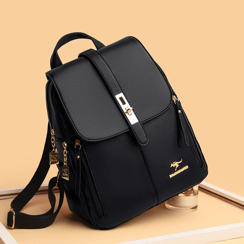 Women Large Capacity Backpack Purses High Quality Leather Female Vintage Bag School Bags Travel Bagpack Ladies Bookbag Rucksack