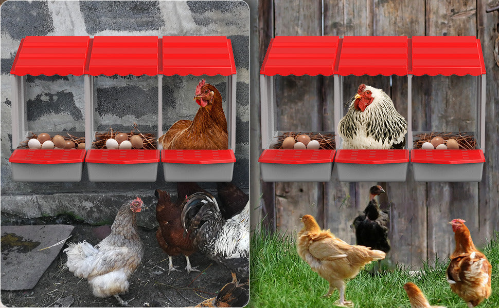 1/2/3/4 Compartment Roll Out Nesting Box for Chickens Hens | Heavy Duty Chicken Coop Nesting Box with Lid Cover to Protect Eggs