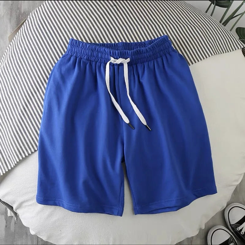 Men Soild Drawstring Shorts Man Summer Casual Gym Shorts Sport Basketball Shorts Running Fitness Beach Shorts Male Clothing 5XL