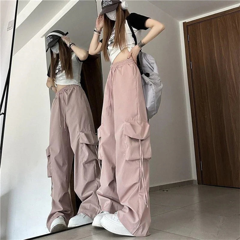 Cargo Pants High Waist Women Streetwear Hip Hop Y2K Trousers Loose Casual American Style 90S Pockets Fashion Female Pants