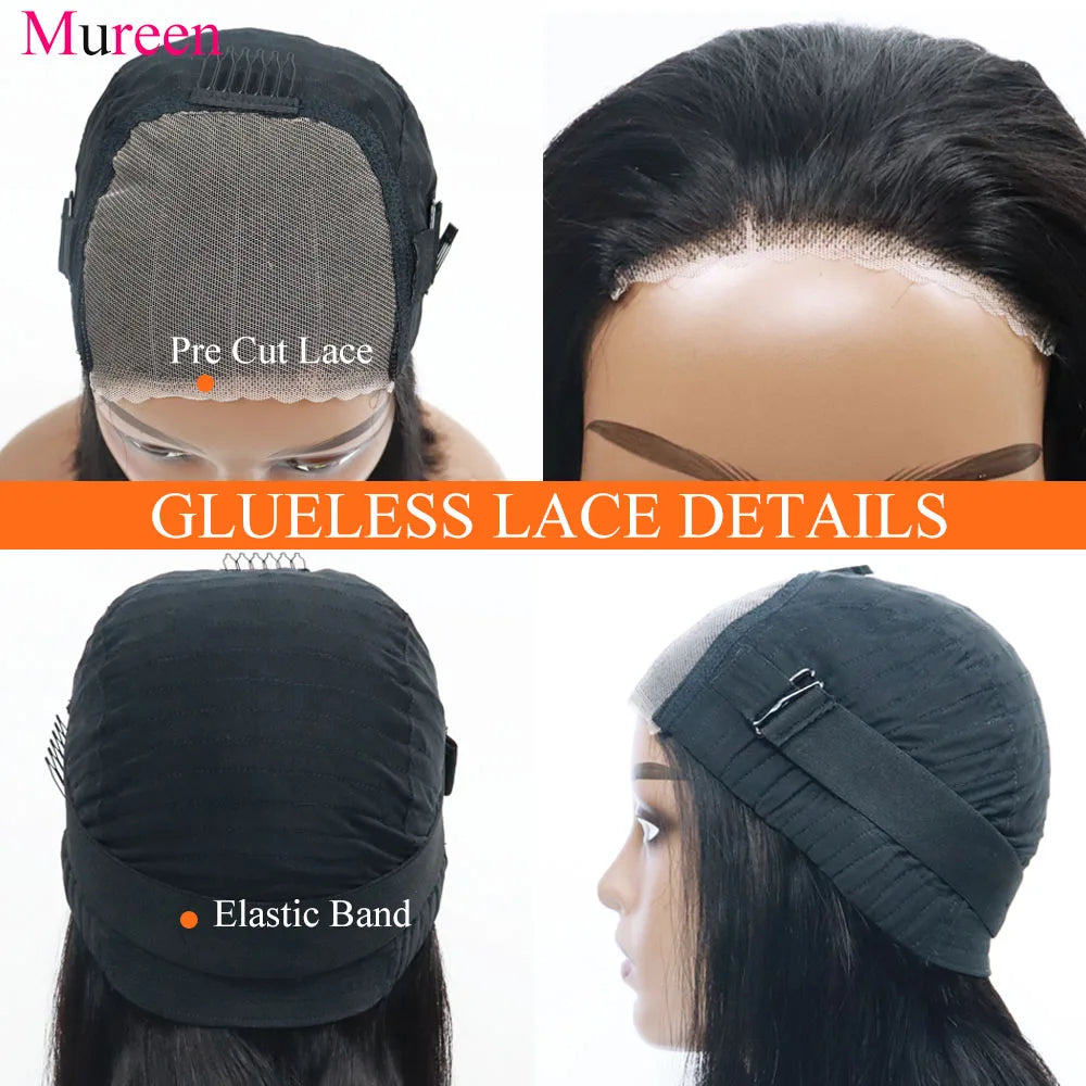 250% Density Straight Wear And Go Glueless Bob Wig For Women Ready To Go Human Hair Wigs 4x4 Lace Closure Wig Human Hair