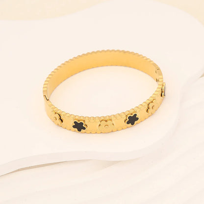 1Pc Fashion Flower Stainless Steel Bracelet Style Vintage Hand Jewelry