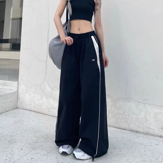 Y2K Vintage Fashion Loose Pant 2024 Casual Street Hip Hop Baggy Pants High Waist Wide Leg Trousers Solid Joggers Women Clothes