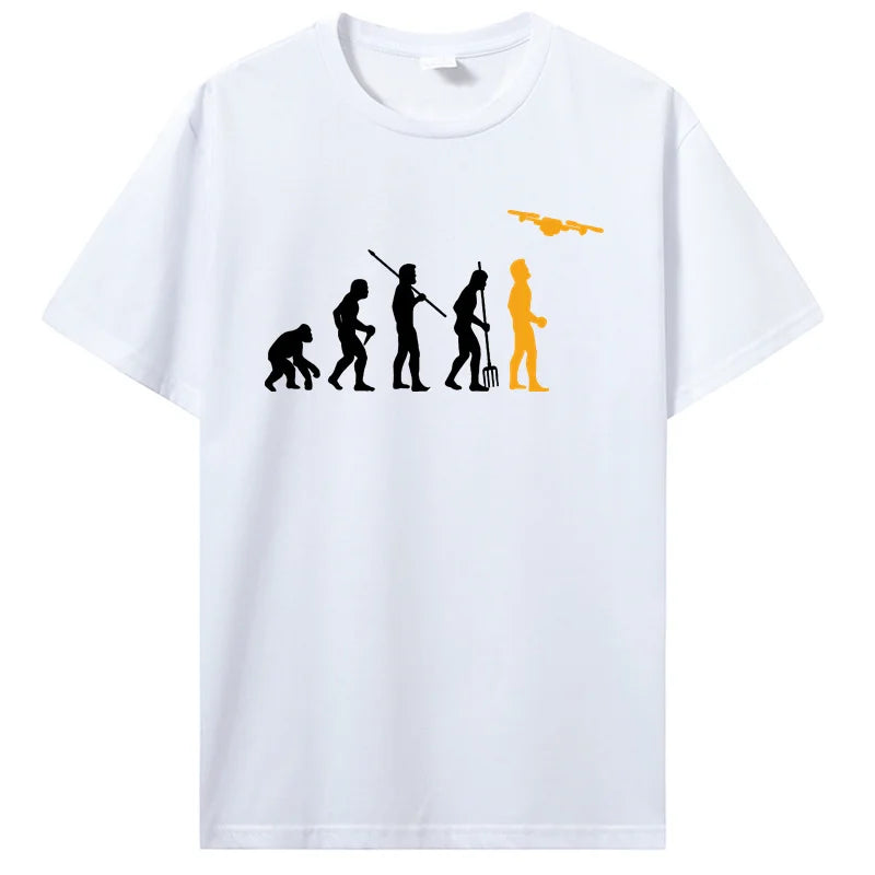 Novelty Mens T-Shirts For Men 3D Printed Short Sleeve T Shirt Men'S Tops Quadcopter Drone Evolution Enthusiast Company T Shirts