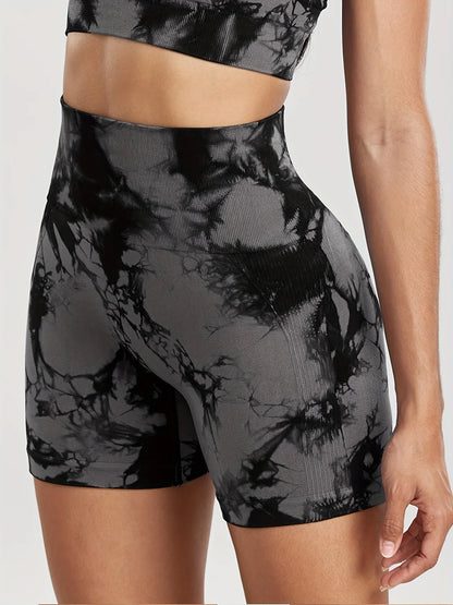 Women's Tie-Dye Yoga Shorts Leggings For High Waist Seamless Cycling Jogging Fitness Push Up Sports Gym Shorts Pants