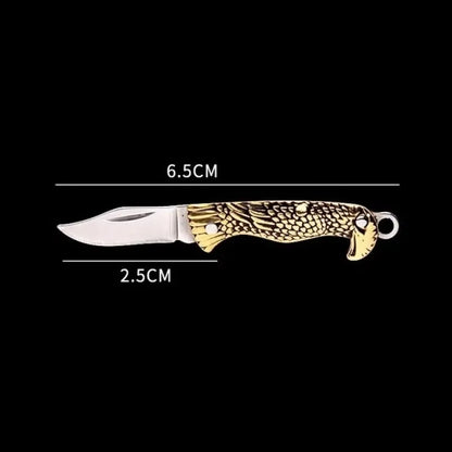 1pc Brass Folding Knife Pocket Keychain Vintage Copper Knife Pendant Outdoor Tools Gift Unpacking Mini Pocket Knives Accessories