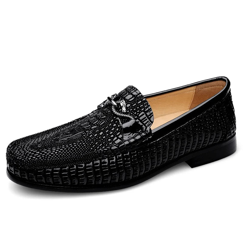 Trendy Brand Men's Genuine Leather Shoes Luxurious Banquet Dress Shoes Men's Low Top Loafers Casual Walking Shoes Big Size：36-47
