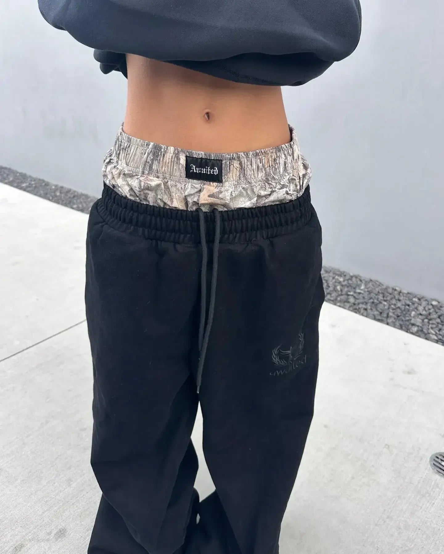 Y2K Retro Leisure Sports Pants Camouflage Embroidered Double Waist Pants Harajuku High Waisted Women Straight Leg Wide Leg Pants