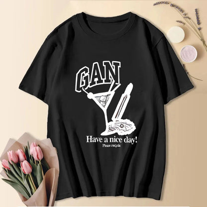 2024 Cute Summer Fashion Short Sleeve Cooton T-Shirts Letter Printed Tees Women Cresw Neck Tops Funny Animals Shirt Rabbit Shirt