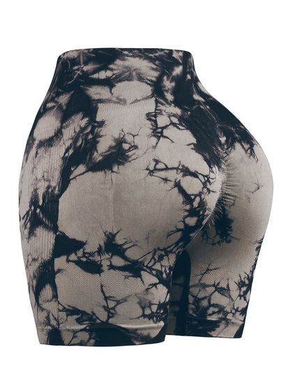 Women's Tie-Dye Yoga Shorts Leggings For High Waist Seamless Cycling Jogging Fitness Push Up Sports Gym Shorts Pants