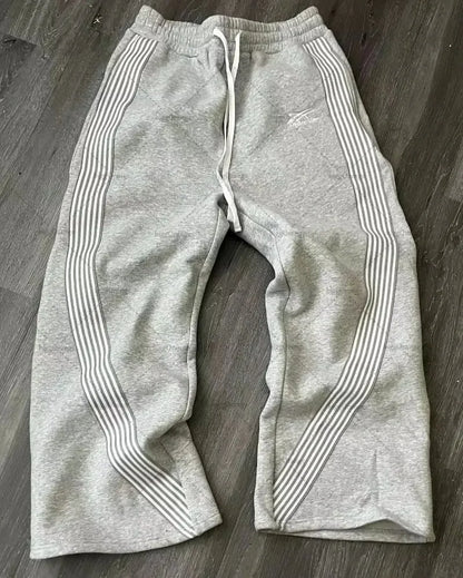 Y2K Retro Straight Pants Tracksuit Streetwear Pants Personalized Pant Leg Zipper Embroidery  Hip Hop Casual Joggers Men Pants