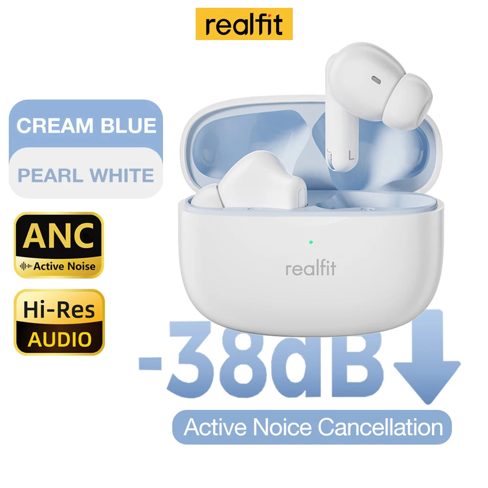 Realfit F3 ANC Active Noice Cancellation Bluetooth Earphones HIFI Stereo Wireless Earbuds for Realme Lenovo LP40 GM2 Pro