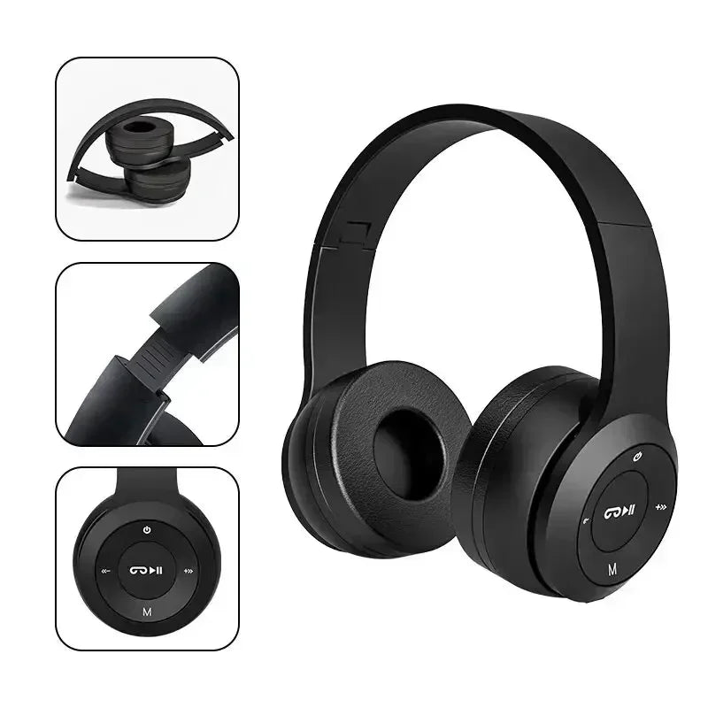 2025 NEW Stereo P47 Headset 5.0 Bluetooth Headset Folding Series Wireless Sports Game Headset for iPhone XiaoMi