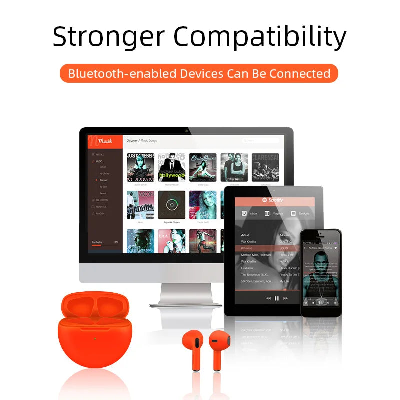 Original Air Pro 6 TWS Wireless Bluetooth Headset 5.3 Headphone Mini Earphone with Mic Charging Box for Xiaomi iPhone Earbuds