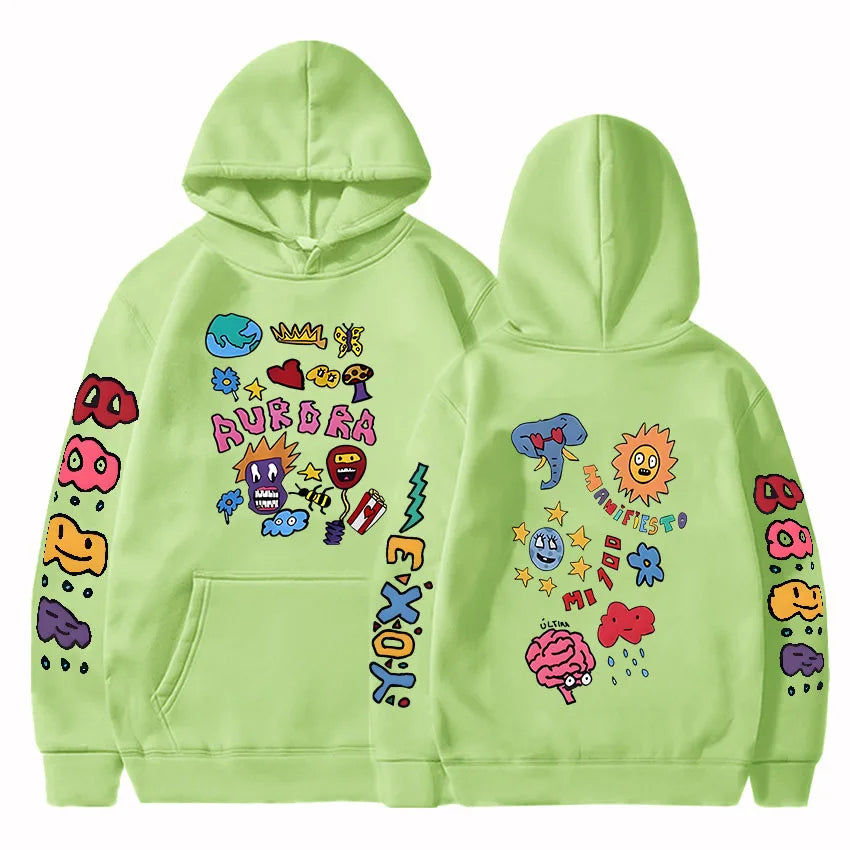 Cartoon Graphic Hoodies Humbe Funny Printing Sweatshirts Sudaderas Hombre Long Sleeve Winter Hooded Pullovers Fleece Soft Hoodie